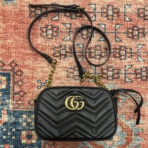 Gucci Black Marmont Mini Crossbody Camera Bag